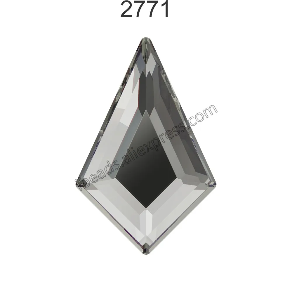 Black Diamond 215 F 2 шт.) оригинальные стразы Swarovski 2771 Kite с плоской задней поверхностью, Стразы без горячей фиксации для дизайна ногтей - Цвет: Black Diamond 215 F