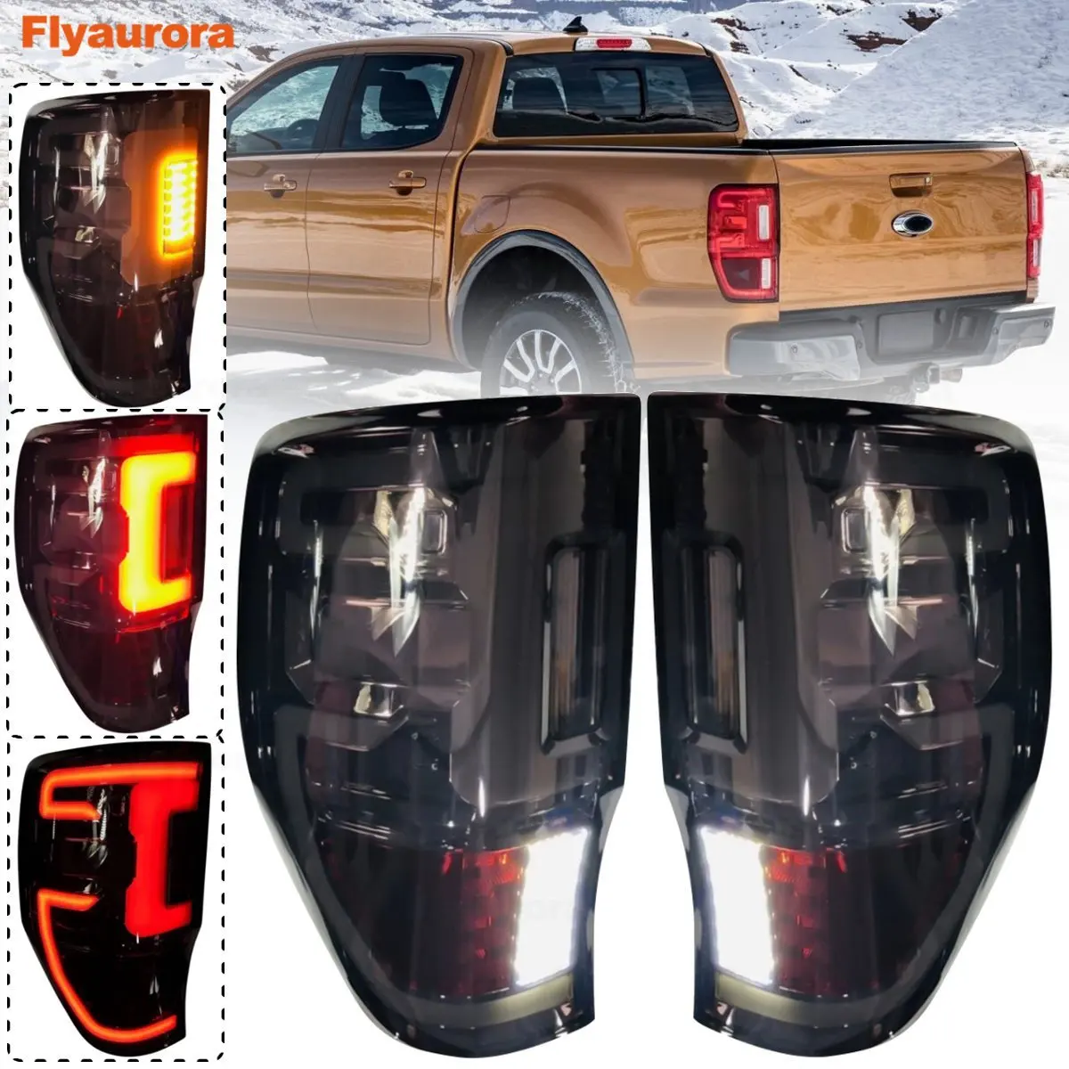 

Rear Running Lamp+Brake+Reverse Light+Dynamic Turn Signal Car LED Tail Light Taillight For Ford Ranger T7 T8 mk1 mk2 2019-2012