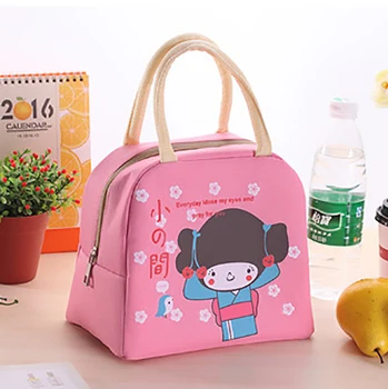 

1Pcs Printing Single Lunch Bag Thermal Insulated Cartoon Girl Cute Warm Lunch Bag