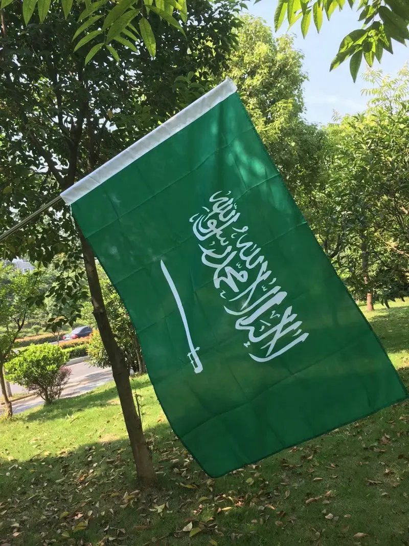 Bandiera nazionale dell'arabia saudita 90X150cm che appende la bandiera dell'arabia saudita del poliestere per la decorazione