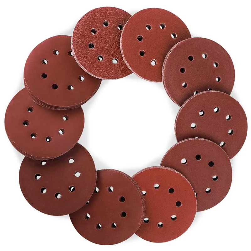

80 Pieces of Track Sandpaper Sandpaper Sandpaper 12.7 cm 8 Hole Hook and Loop Suitable for Track Sandpaper