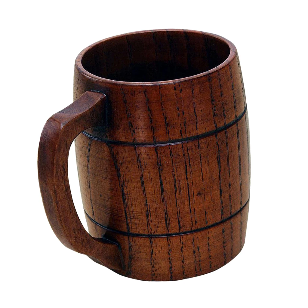400 ml Oak Wood Mug Cup for Beer Milk Coffee Container, Wedding Groomsmen Gift Handmade Mug