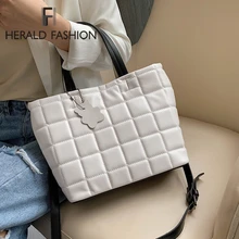 Herald модная клетчатая сумка с подвеской в виде милого медведя, сумки на плечо для женщин, сумка-тоут с верхней ручкой из искусственной кожи, женская брендовая сумка-мессенджер