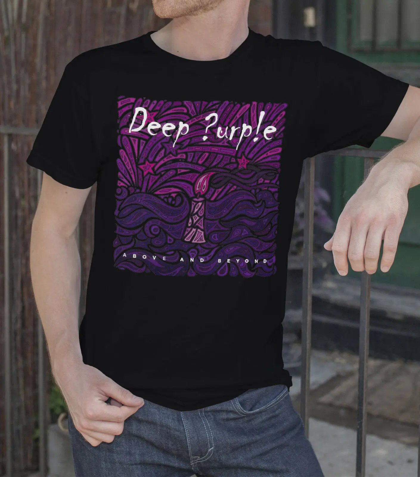 

Deep Purple Above And Beyond Men Black T Shirt Rock Band Tee Shirt