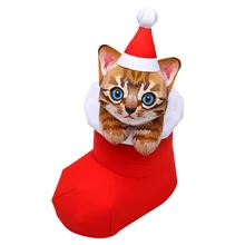 Коричневый табби Кот сапог Деда Мороза складной резки милый 3D бумажная модель бумаги ремесло животное фигурка DIY дети взрослые ремесло игрушки QD-001