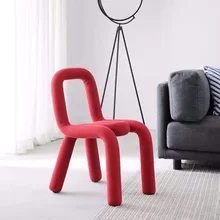 Chaise en forme de fer forgé créative, chaise de loisirs pour la maison, filet de salle à manger, chaise pour magasin de thé au lait rouge