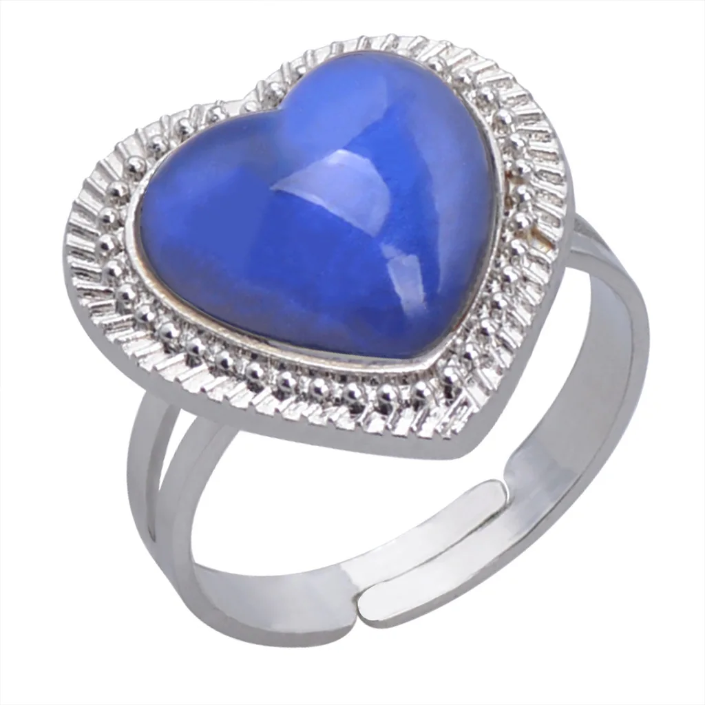 Finger Ring Adjustable Color Change Ring JUCHAO Fashion Love Peach Heart Temperature Control Mood Ring for Women Gothic