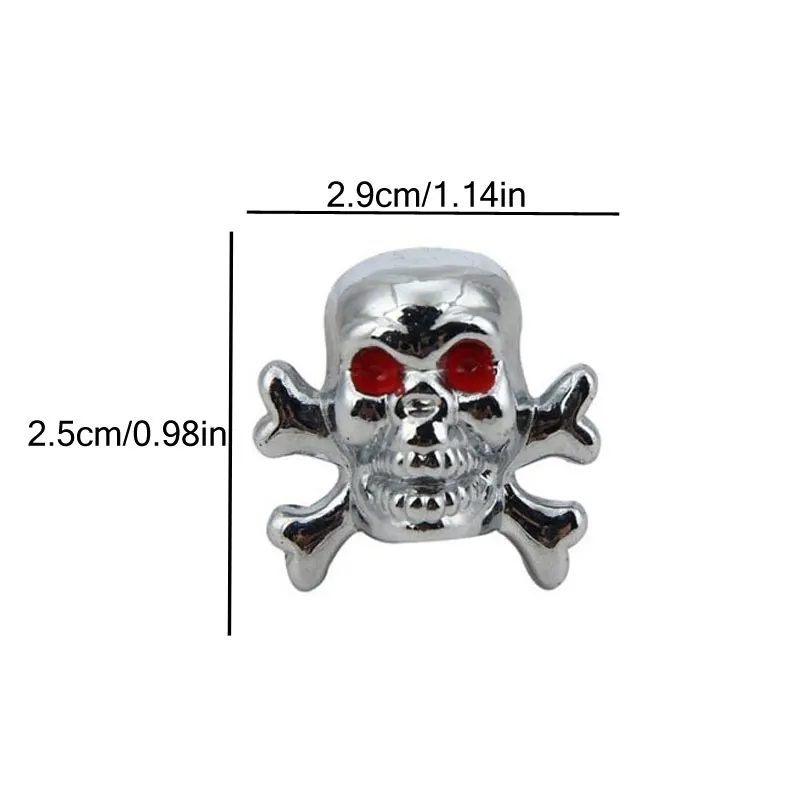 Dsycar 4Pcs/Lot Copper Core Car Valve Caps Red Eyes Evil Skull Tyre Air Valve Stem Dust Caps For Car Truck Bike Top Car Styling
