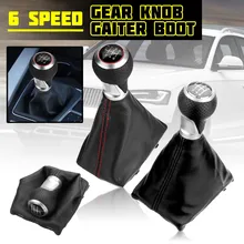 Perilla de palanca de cambios de coche de 5 velocidades y 6 velocidades, funda de piel sintética para Audi A4 S4 B8 8K A5 8T Q5 8R s-line 2007-2015