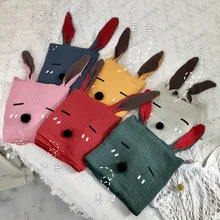 Детское длинное полотенце с милыми заячьими ушками; зимний теплый шарф для малышей; ; Новинка года; красный Детский шарф для мальчиков и девочек