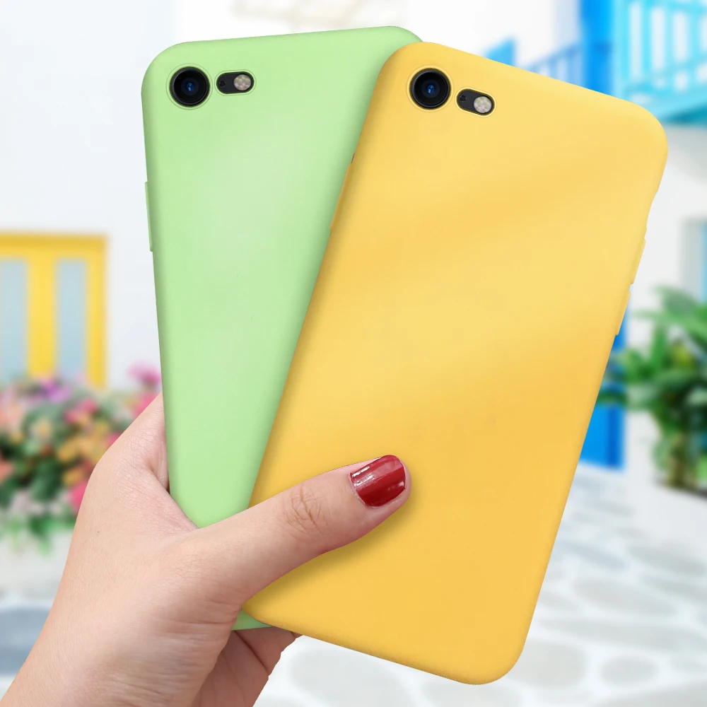 High Quality TPU Cover For iPhone 7 8 6S Case Plain Colorful Phone 6 Plus 5S 5 S SE 7Plus 7G 8G Armor | Мобильные телефоны и