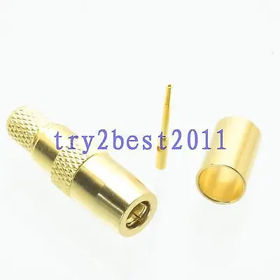 

DHL/EMS 50 pcs Connector SMB jack pin crimp RG58 RG142 LMR195 RG400 RF COAXIAL Straight -C1