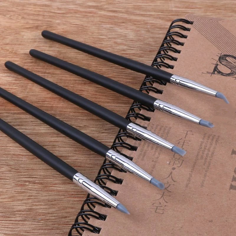 5 uds. De pinceles moldeadores de punta de silicona, forma de escultura de arcilla, herramientas de modelado, pinceles de pintura con punta de goma para pintar, punta de 3mm