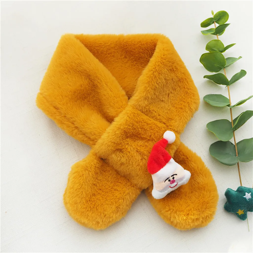 Рождественский теплый шарф, серия, имитация кроличьей шерсти, детский нагрудник, зимний теплый шарф, шаль, женские шарфы, Echarpe Hiver Femme