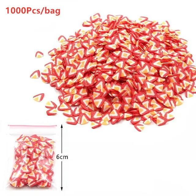Strawberry Slices 1000 шт фруктовые Ломтики для слизи Фрукты Fimo наполнитель для Lizun Diy талисманы клейкие аксессуары Принадлежности для ногтей украшение для мобильного телефона - Цвет: Strawberry Slices