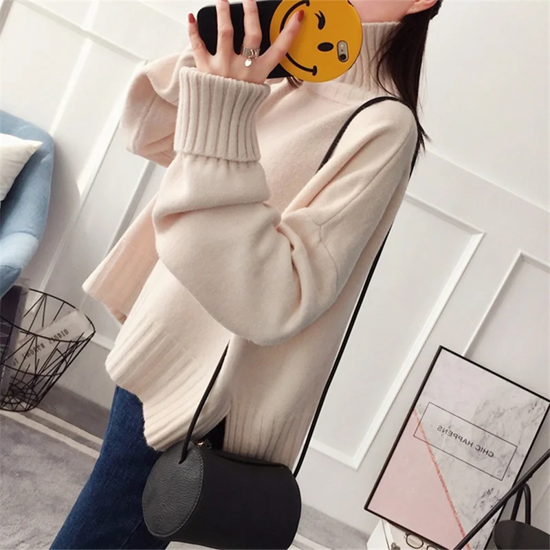 Fashion thick stand-up collar pregnant sweater women's tops fall/winter loose turtleneck sweater ladies pregnant pullovers
