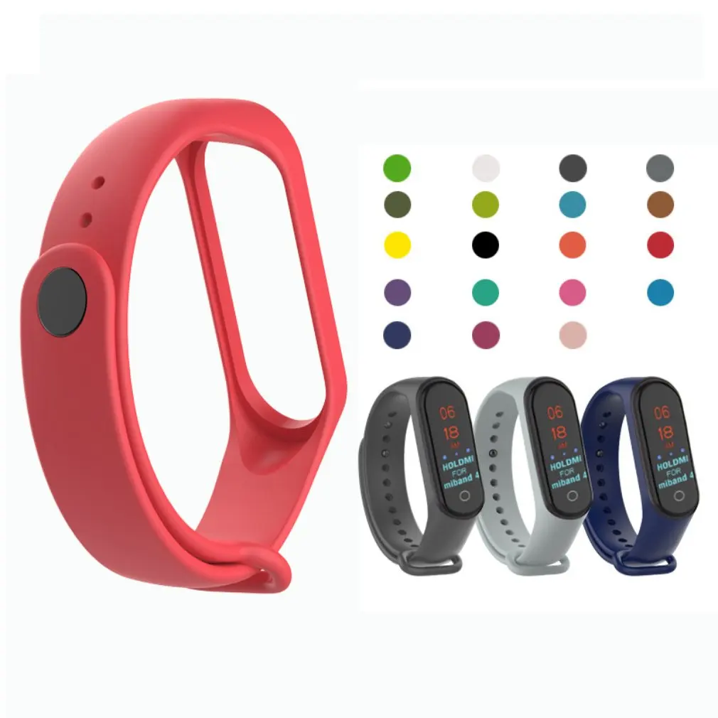

Fashion For Xiaomi Mi Band 4 / 3 Replacement Strap Sport Silicone Strap Wristband Bracelet Two-Tone Replacement Strap dropshippi