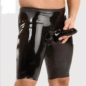 

2020 NEW Plus Size Sexy Lingerie Man Exotic Pants Underwear Latex PU Men Sexy Leather Sexy shorts