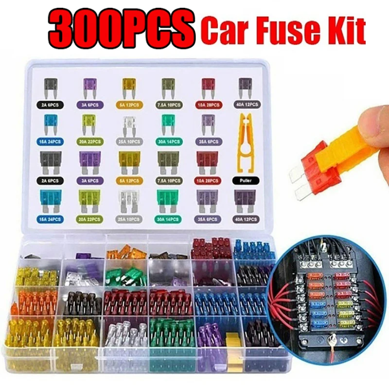 300Pcs Lkw Klinge Auto Sicherung Kit Die Sicherung Versicherung Einfügen  Die Versicherung Von Xenon Lampe Stück Lichter Sicherung Auto zubehör -  AliExpress