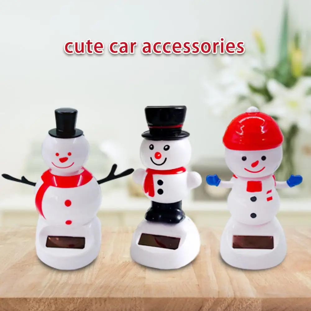 Car Dashboard Decoration Dolls Shake Head Characters Solar Snowman