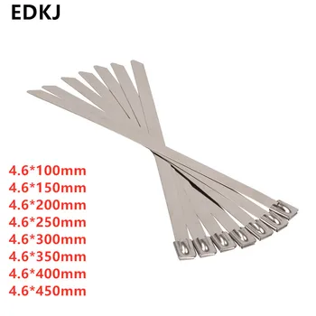 

10PCS 4.6 STAINLESS STEEL METAL CABLE TIES TIE ZIP WRAP EXHAUST HEAT STRAPS INDUCTION PIPE