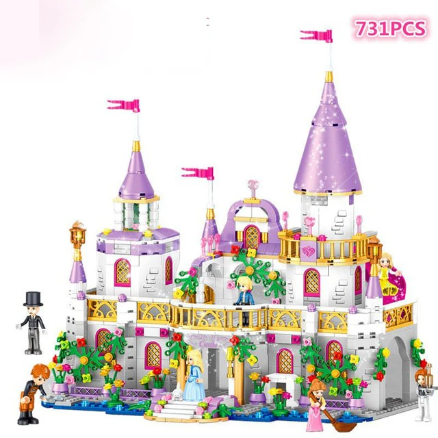

731pcs Romantic Princess Castle Building Blocks Compatible With Legoed Girl Toys Gifts Kids Assembling Brick Friend Model Toys