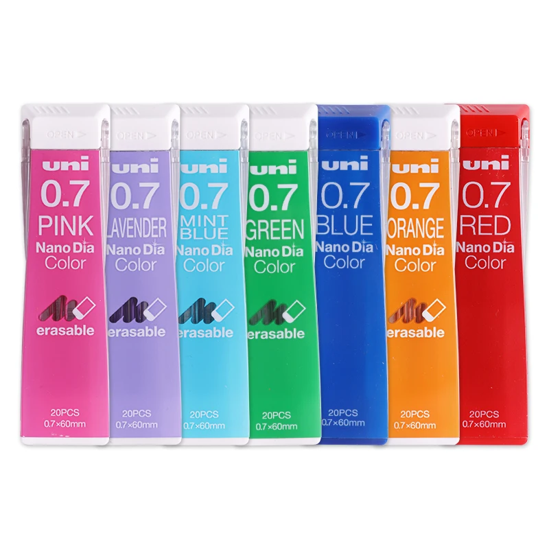 

1 pc UNI Nano Dia 0.7-202NDC 0.7mm Red/Blue/Mint Blue/Orange/Green/Pink/Lavender/ Mechanical Pencil Lead Colored Lead