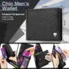 wallets for men Carbon Fibre Leather Fashion Business Purse RFID Blocking Bifold Coin Pocket Men's wallet 3