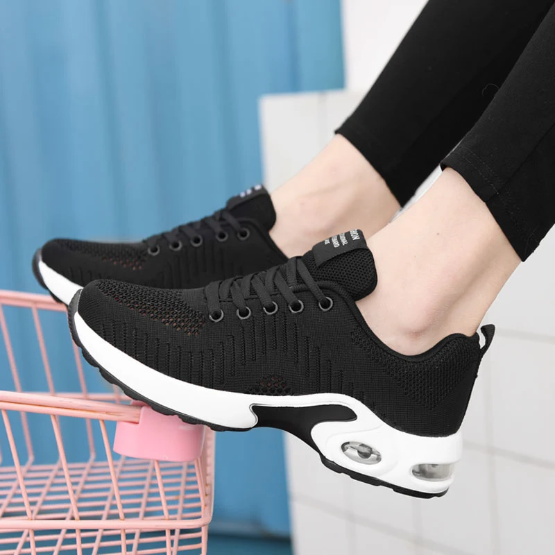 mesh cushioned running casual platform shoes