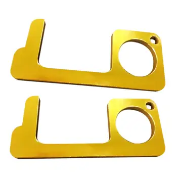 

Portable Aluminum Alloy Door Opener Press Elevator Tool Hygiene Hand Brass EDC Door Opener Door Handle Key For Home Tool