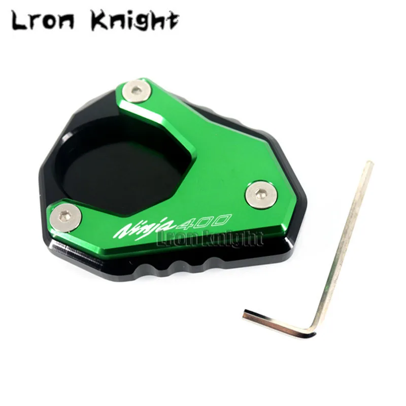 Для KAWASAKI NINJA400 NINJA 400 Z400 Мотоцикл CNC подножка боковая подставка расширение опорная пластина увеличение - Цвет: Green