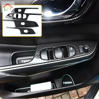 

For Nissan Terra Navara NP300 2018-2019 Internal Stickers ABS Car Styling Car Door Window Lift Switch Panel Sequins