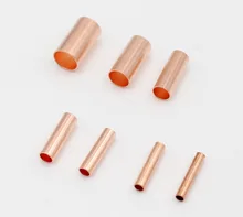 

200pcs L:12mm OD:2mm ID:1.5mm GT-1 Red Copper Butt Joint Wire Connection Small Copper Tube