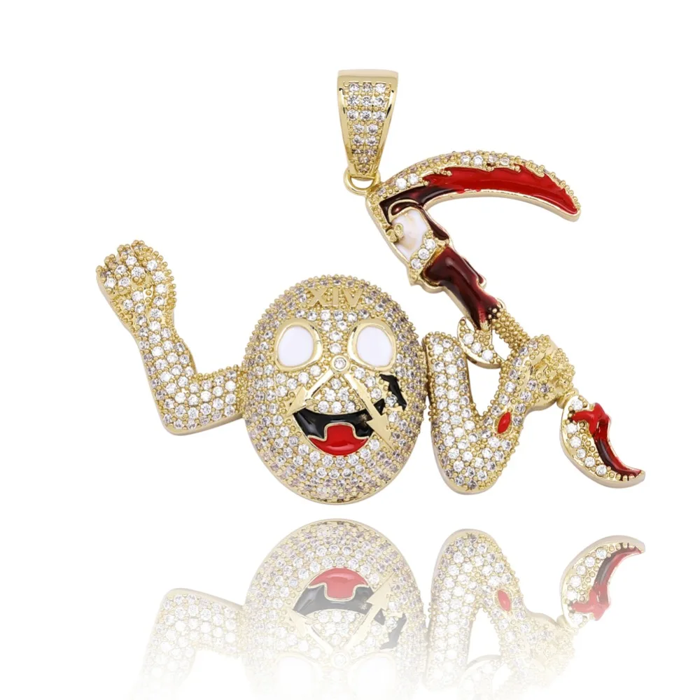 GUCY Iced Out wicked колье с подвеской часы AAA кубический цирконий хип хоп ювелирные изделия с теннисной цепочкой для подарка