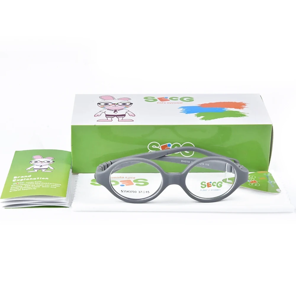 Eyeglasses Frames Eyeglass Frames Myopia Glasses Optical Glasses SECG Myopia Optical Round Children Glasses Frame TR90 Rubber Diopter Transparent Kids