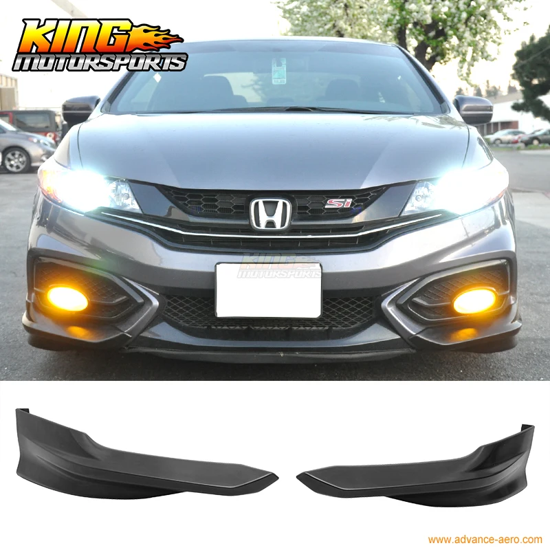 Для 2014 2015 Honda Civic 2DR купе сплиттер переднего бампера для губ из ПУ|lip splitter|front bumper lip