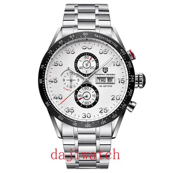 

Pagani 42mm Luxury Design Black Dial Multifunction Quartz Chronograph Tachometer Men's Watch