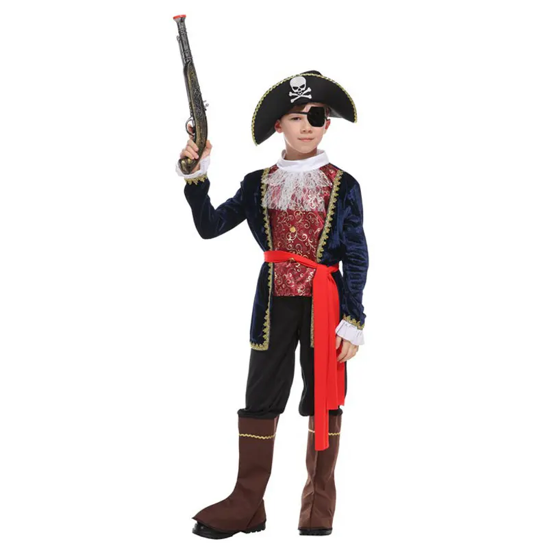 Umorden Boys Buccaneer Pirate Captain Hook Costume Cosplay Kids Child Halloween Purim Fancy Dress Outfit 4-6Y 6-8Y 8-10Y kids cosplay costume