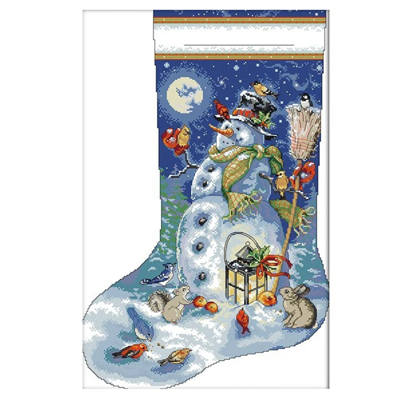 Новые наборы для вышивания крестиком Набор для вышивания-рождественские чулки, снеговик узоры