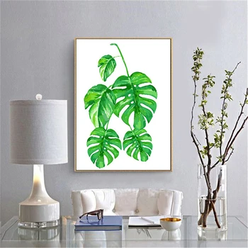

Green Plant 13 Paintings By Numbers DIY Pictures Oil Coloring By Numbers Linen Drawing By Numbers Canvas Decor New Arrivals