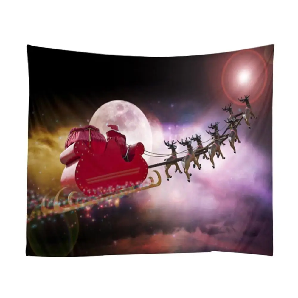 Christmas Tapestry Wall Background Cloth Christmas Santa Claus Home Hanging Cloth Bedroom Living Room Decorative Cloth - Цвет: Небесно-голубой