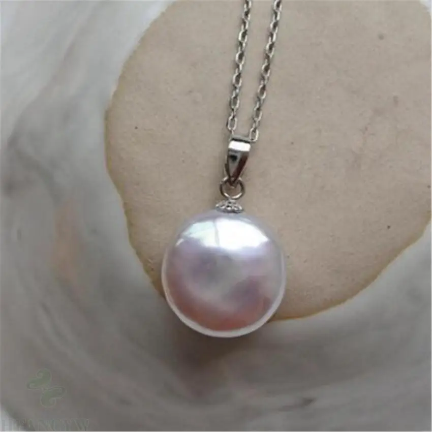15-16mm White Baroque Pearl Necklace 18 inches Accessories Chic Women Cultured Real Chain
