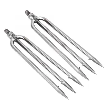 

2Pcs 3 Prongs Fishing Harpoon Stainless Steel Fishing Spear Head With Hook Barbed Harpoon Sharp Fish Fork Spearhead Fishing Tool