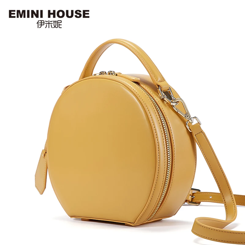 EMINI HOUSE модная круглая сумка, роскошные сумки, женские сумки, дизайнерские сумки из спилка, сумки через плечо для женщин, сумка на плечо