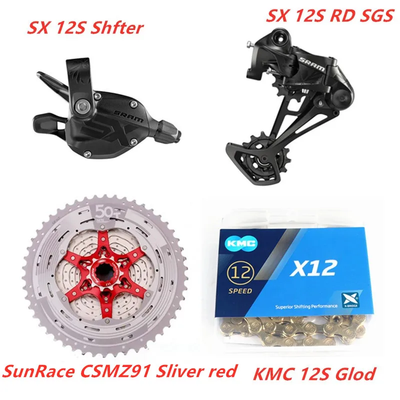 5 SRAM SX EAGLE 1x12 скорость 11-50T Groupset триггерный механизм переключения передач SX цепь/цепь kmc с NX EAGLE/sunracing CSMZ91X кассеты - Цвет: 5