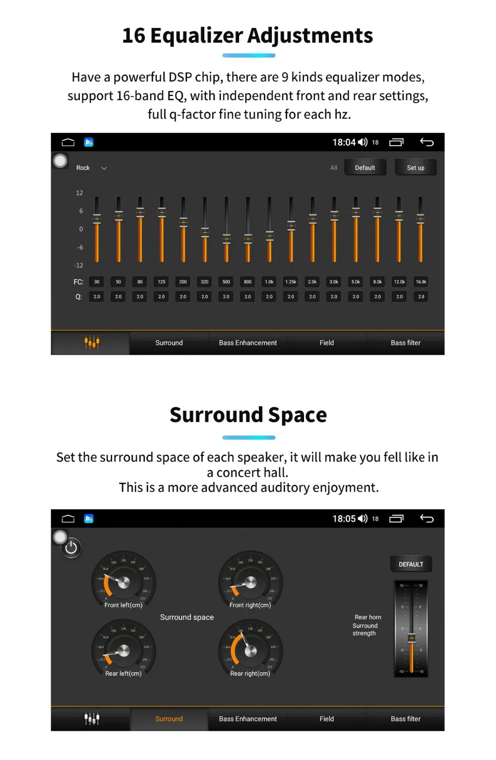 Cheap JOYING double 2 din 6.95" car radio Android 8.1 Octa Core with DSP GPS Navigation head unit SWC universal BTstereo audio player 14