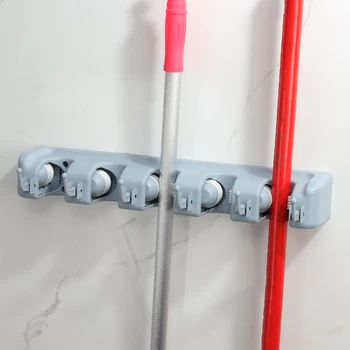 

Wall Mounted Mop Storage Holder Brush Broom Hanger Storage Rack Kitchen Organizer With Mounted Accessory Gadgets Kitchen