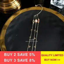 DAIMI uzun kulak deldi kadın kore küpeleri püskül küpe el yapımı tasarımcı takı tatlısu inci küpe ceketler(China)