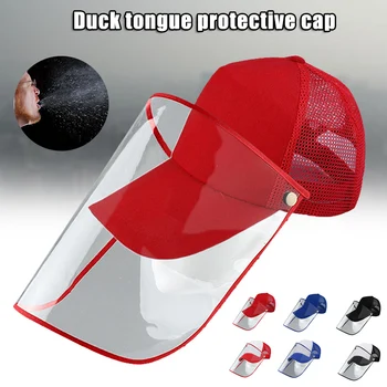 

Sopt Mask Anti-spitting Protective Baseball Cap with Dustproof Transparent Cover Outdoor Face Cover Caps QP2