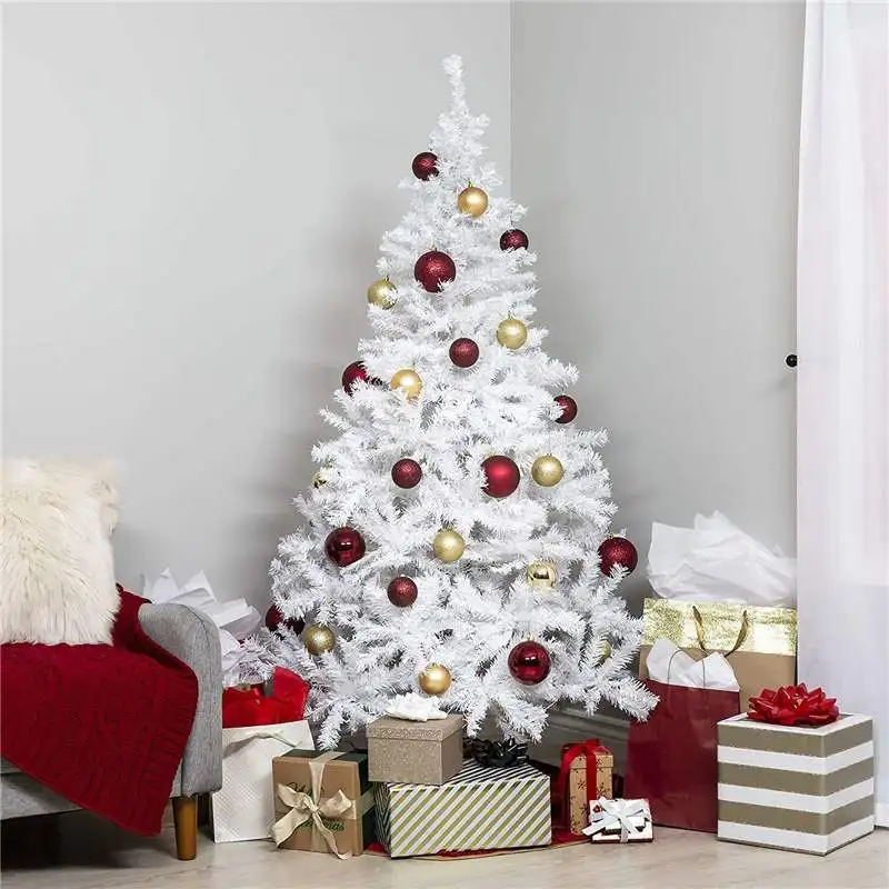 DIY рождественская елка 2,1 м/7 футов, новогодний подарок, Флокированная Рождественская елка, снежинка, Рождественская елка, украшение для семейного отеля, торгового центра